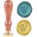 Olive Branch Wood Handle 3D Wax Seal Stamp