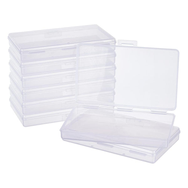 BENECREAT 18 PACK Rectangle Clear Plastic Bead Storage Containers
