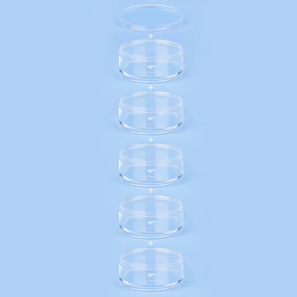 CRASPIRE 6 pcs Plastic Bead Containers, Round, about 3.9cm in