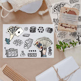 Craspire PVC Plastic Stamps, for DIY Scrapbooking, Photo Album Decorative, Cards Making, Stamp Sheets, Playing Card Pattern, 16x11x0.3cm