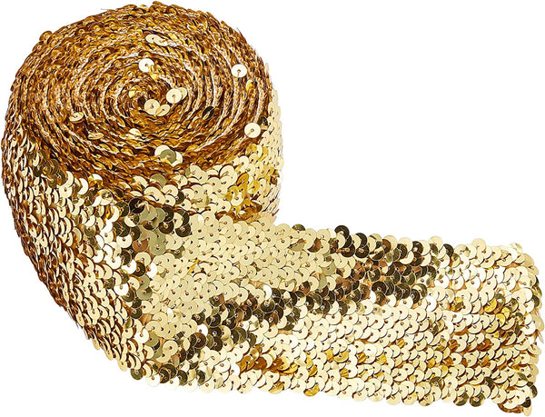 CRASPIRE 20Yd 1.5 Inch Gold Beaded Lace Trim Sequined Fabric Ribbon Glitter  Mesh Decorative Wedding Flat Bling Paillette Sewing Embroidered Lace Tulle  Applique for Clothing Curtain Latin Dance Skirt