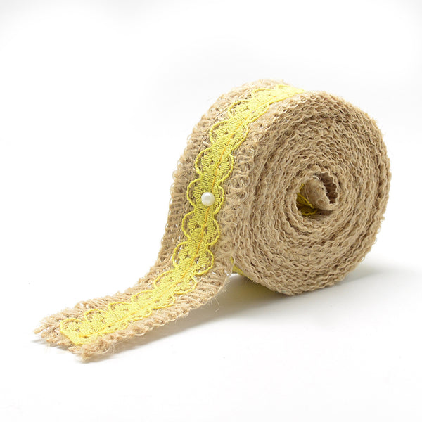 CRASPIRE Burlap Ribbon, Flower Pattern, for Gifts Wrapping Party