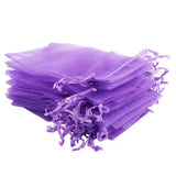 1 Bag Organza Gift Bags, with Drawstring, Rectangle, Blue Violet, 12x10cm