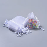 Organza Gift Bags, White<P>Size: about 5cm wide, 7cm long, 0.2cm thick.<P><P>Due to the handmade bags, the size within the error range of 0.5cm.