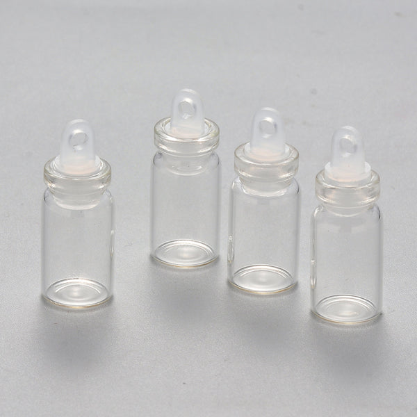 CRASPIRE 50 pcs Glass Vials, with Plastic Plug, Wishing Bottles, for