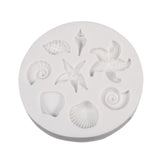 Food Grade Silicone Molds, Fondant Molds, For DIY Cake Decoration, Chocolate, Candy, UV Resin & Epoxy Resin Jewelry Making, Shell and Starfish, Antique White, 67mm