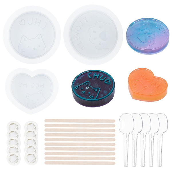 CRASPIRE Cup Mat Silicone Molds Sets, Resin Casting Molds, For UV