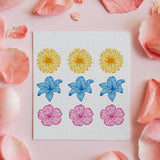 Layered Flowers Pattern Drawing Painting Stencils (11.6x8.3inch) Lilien/Hibiscus/Chrysanthemum Decoration Drawing Stencils for Painting on Wood, Floor, Wall and Fabric - CRASPIRE