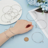 CRASPIRE 12Pcs Bracelet Bangle Open Blank Wire Bangle Charm Bracelet Silver 304 Stainless Steel Buckle Hook Clasp Adjustable Bangles for Jewelry Making Supplies Bracelets DIY Crafts Women Beginne