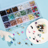 CRASPIRE 270G 18 Style Natural & Synthetic Gemstone and Shell Chip Beads, for Jewellery Making, 15g/style
