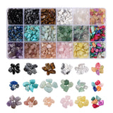 CRASPIRE 270G 18 Style Natural & Synthetic Gemstone and Shell Chip Beads, for Jewellery Making, 15g/style