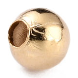 CRASPIRE Brass Spacer Beads, Long-Lasting Plated, Round, Real 24K Gold Plated, 3.5mm, Hole: 1.4mm