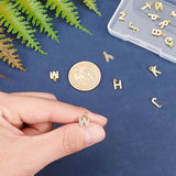 CRASPIRE Brass Micro Pave Grade AAA Cubic Zirconia Charms for jewelry, Alphabet, Letter A~Z, Real 18K Gold Plated, 26pcs/box