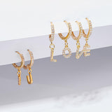 CRASPIRE Brass Micro Pave Grade AAA Cubic Zirconia Charms for jewelry, Alphabet, Letter A~Z, Real 18K Gold Plated, 26pcs/box