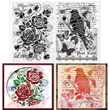 Craspire PVC Stamps, for DIY Scrapbooking, Photo Album Decorative, Cards Making, Stamp Sheets, Film Frame, Rose Pattern, 21x14.8x0.3cm