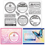 Craspire Custom PVC Plastic Clear Stamps, for DIY Scrapbooking, Photo Album Decorative, Cards Making, Birthday Themed Pattern, 160x110x3mm