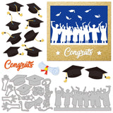 CRASPIRE Graduation Season, Hats, Graduate Corners Carbon Steel Cutting Dies Stencils, for DIY Scrapbooking/Photo Album, Decorative Embossing DIY Paper Card