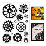 Craspire Mechanical Gears Steampunk Vintage Stamps Silicone Stamp Seal for Card Making Decoration and DIY Scrapbooking