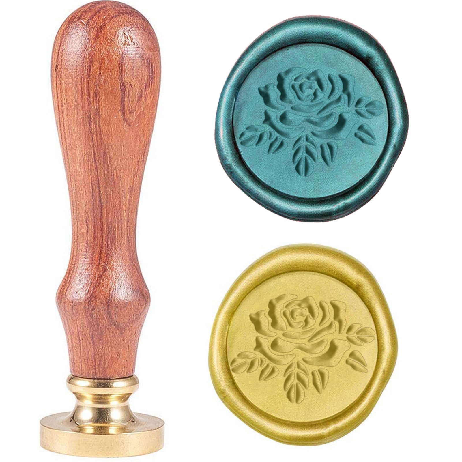 Rose Wood Handle 3D Wax Seal Stamp