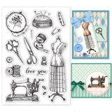 Craspire Vintage, Sewing Clear Stamps Silicone Stamp Seal for Card Making Decoration and DIY Scrapbooking