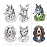 Craspire Pet Portrait Animals in Clothes Cat Rabbit Puppy Dog Wolf Stamp Clear Silicone Stamp Seal for Card Making Decoration and DIY Scrapbooking
