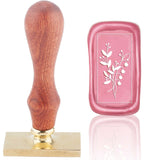 Leaf Wood Handle Rectangle Wax Seal Stamp