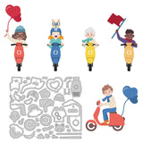 CRASPIRE Ride an Electric Car, Love Hearts, Balloons, Cats, Helmets, Scarves, Glasses, Flags, Dress Up Carbon Steel Cutting Dies Stencils, for DIY Scrapbooking/Photo Album, Decorative Embossing DIY Paper Card