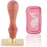 Peacock Wood Handle Rectangle Wax Seal Stamp