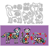 CRASPIRE Day of the Dead Animals Carbon Steel Cutting Dies Stencils, for DIY Scrapbooking/Photo Album, Decorative Embossing DIY Paper Card