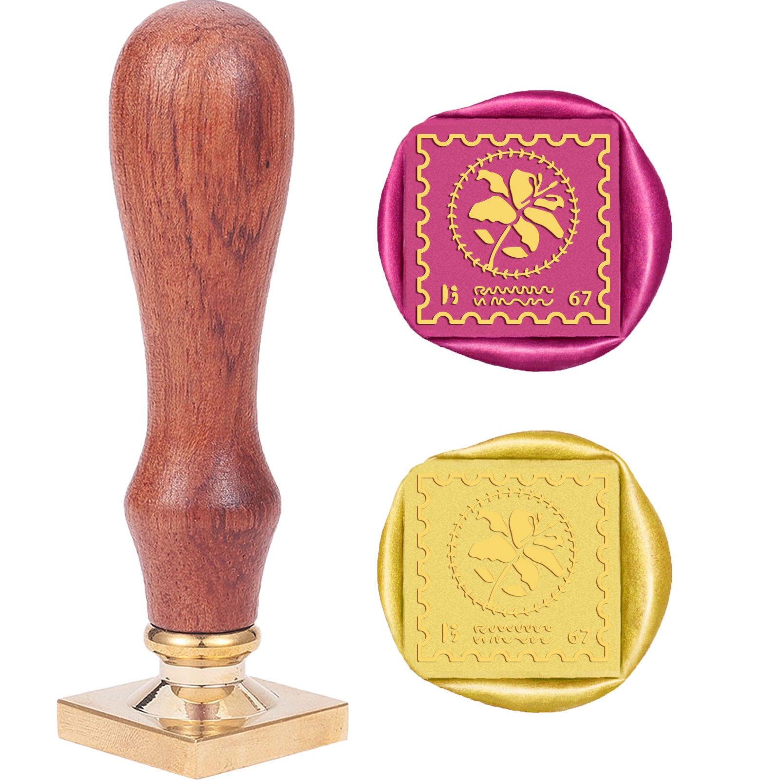 Lily Square Wax Seal Stamp