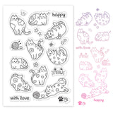 Craspire Cat and Word Clear Silicone Stamp Seal for Card Making Decoration and DIY Scrapbooking