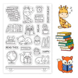 Craspire Read, Animal, Bookshelf Clear Silicone Stamp Seal for Card Making Decoration and DIY Scrapbooking