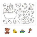 Craspire Teddy Bear, Feeding Bottle, Toy Duck, Socks, Diapers, Toy Sailboat, Pacifier Clear Silicone Stamp Seal for Card Making Decoration and DIY Scrapbooking