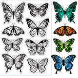 Craspire PVC Plastic Stamps, for DIY Scrapbooking, Photo Album Decorative, Cards Making, Stamp Sheets, Butterfly Pattern, 160x110x3mm