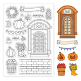 Craspire Autumn, Door, Pumpkin Clear Silicone Stamp Seal for Card Making Decoration and DIY Scrapbooking