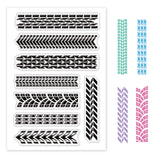 Craspire PVC Plastic Stamps, for DIY Scrapbooking, Photo Album Decorative, Cards Making, Stamp Sheets, Geometric Pattern, 16x11x0.3cm