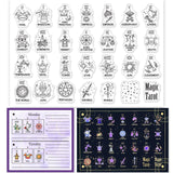 Craspire Tarot, Fantasy, Mystic, Magic, Tarot Diary Silhouette Stamp Clear Silicone Stamp Seal for Card Making Decoration and DIY Scrapbooking