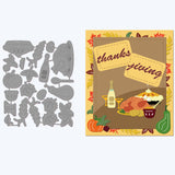 CRASPIRE Thanksgiving Roast Chicken, Turkey Carbon Steel Cutting Dies Stencils, for DIY Scrapbooking/Photo Album, Decorative Embossing DIY Paper Card