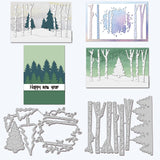 CRASPIRE Winter Trees Carbon Steel Cutting Dies Stencils, for DIY Scrapbooking/Photo Album, Decorative Embossing DIY Paper Card