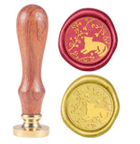 Cat and Flower Wood Handle Wax Seal Stamp