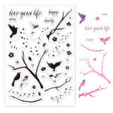 CRASPIRE Clear Silicone Stamp Seal for Card Making Decoration and DIY Scrapbooking, Includes Birds, Silhouettes, Branches, Flowers