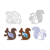 CRASPIRE Squirrel, Combination, Flowers Carbon Steel Cutting Dies Stencils, for DIY Scrapbooking/Photo Album, Decorative Embossing DIY Paper Card