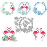 CRASPIRE Flamingos, Tropical Plants, Tropical Wreath, Leaves, Flowers Carbon Steel Cutting Dies Stencils, for DIY Scrapbooking/Photo Album, Decorative Embossing DIY Paper Card