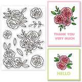 Craspire Linear Rose Stamps Silicone Stamp Seal for Card Making Decoration and DIY Scrapbooking