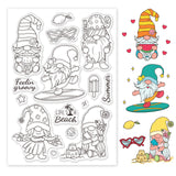 Craspire Summer, Ocean, Gnome, Beach, Swimming, Sand Castle, Ice Cream Clear Stamps Silicone Stamp Seal for Card Making Decoration and DIY Scrapbooking