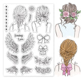 Craspire Girl Angel, Wing, Dress Up Clear Silicone Stamp Seal for Card Making Decoration and DIY Scrapbooking