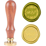 Monogram WJ Wood Handle Wax Seal Stamp