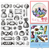Craspire PVC Plastic Stamps, for DIY Scrapbooking, Photo Album Decorative, Cards Making, Stamp Sheets, Candy Pattern, 160x110x3mm