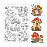Craspire Mushrooms and Hedgehogs Stamps Silicone Stamp Seal for Card Making Decoration and DIY Scrapbooking