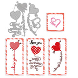 CRASPIRE Heart Balloon, Love Words Carbon Steel Cutting Dies Stencils, for DIY Scrapbooking/Photo Album, Decorative Embossing DIY Paper Card